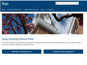 Examples of Client's Self Service Portals: Drake University