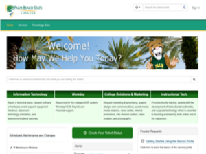 Examples of Client's Self Service Portals: Palm Beach State