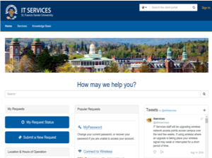 Examples of Client's Self Service Portals: St. Francis Xavier University