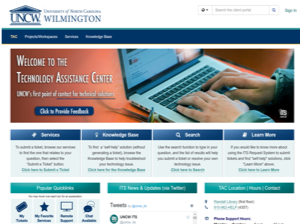 Examples of Client's Self Service Portals: University of North Carolina – Wilmington