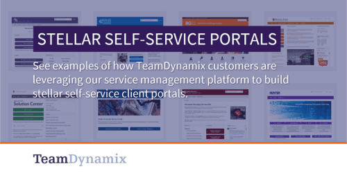 TeamDynamix - Stellar Self-Service Portal Examples