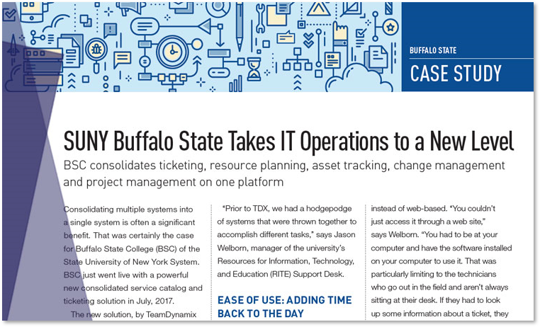 TeamDynamix & Buffalo State College Service & Project Management Case Study