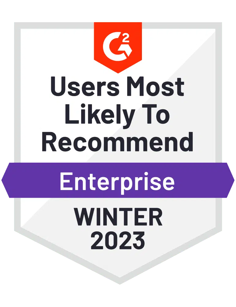 G2 Badge - ITSM users most likely to recommend - Enterprise