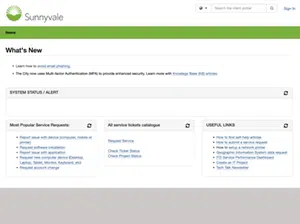 Sunnyvale Self-Service Portal Screen Shot